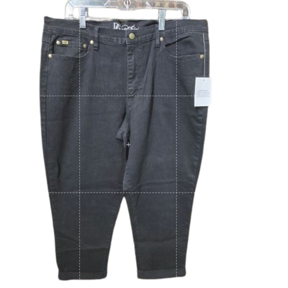 DG2 Diane Gilman Black Jeans Size 16 NWT Style 491971 Stretch Denim